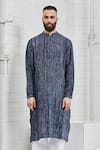 Buy_Rajesh Pratap Singh_Blue Linen Karlan Shibori Kurta Set _Online_at_Aza_Fashions