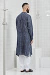 Shop_Rajesh Pratap Singh_Blue Linen Karlan Shibori Kurta Set _at_Aza_Fashions