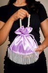 Shop_SASHE HOUSE_Purple Pearl And Stone Candy Pop Satin Potli With Handle _at_Aza_Fashions