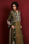 Buy_Sue Mue_Green Silk Ajrakh Print Kurta Set _Online_at_Aza_Fashions