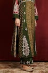 Sue Mue_Green Silk Ajrakh Print Kurta Set _at_Aza_Fashions