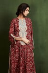 Buy_Sue Mue_Maroon Cotton Ajrakh Print Kurta Set _Online_at_Aza_Fashions