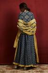 Shop_Sue Mue_Green Cotton Ajrakh Print Angrakha Set _at_Aza_Fashions