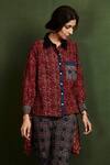 Sue Mue_Maroon Cotton Ajrakh Print Shirt _Online_at_Aza_Fashions