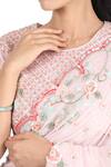Buy_Summer By Priyanka Gupta_Pink Georgette Embroidery Sequin Round Ribbon Saree With Blouse _Online_at_Aza_Fashions