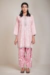 Buy Sue Mue Pink Mul Round Embroidered Kurta Set Online at Aza Fashions Buy_Sue Mue_Pink Mul Round Embroidered Kurta Set _Online_at_Aza_Fashions