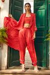 Twenty Nine_Pink Bandhani Pattern Overlay Jacket_Online_at_Aza_Fashions