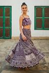 Buy_Twenty Nine_Purple Crepe Hand Embroidered Mirror Lehenga _Online_at_Aza_Fashions