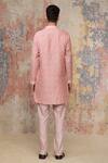 Shop_Devnaagri_Pink Cotton , Chanderi Kurta And Pant Set _at_Aza_Fashions