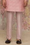 Shop_Devnaagri_Pink Cotton , Chanderi Kurta And Pant Set _Online_at_Aza_Fashions