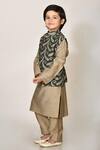 Buy_Arihant Rai Sinha_Green Handloom Silk Bundi And Kurta Set For Boys_Online_at_Aza_Fashions