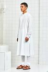 Buy_Rajesh Pratap Singh_White Cotton Textured Kurta Set _Online_at_Aza_Fashions