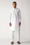 Buy_Rajesh Pratap Singh_White Cotton Pawta Pintuck Kurta Set _at_Aza_Fashions