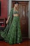 Buy_Arpita Mehta_Green Georgette Print Floral Sweetheart Neck Embroidered Blouse And Sharara Set _Online_at_Aza_Fashions