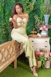 Buy_Ohaila Khan_Green Crepe Lace Sweetheart Neck Namita Embroidered Corset Jumpsuit _Online_at_Aza_Fashions