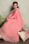 Buy_Falguni.Foram_Pink Kurta And Pant Silk Chanderi & Dupatta Banarasi Kalidar Set  _Online_at_Aza_Fashions