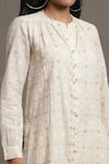 Shop_Ritu Kumar_Beige Cotton Woven Dobby/cotton Flex Self Work Design Shirt Kurta And Palazzo Set _Online_at_Aza_Fashions