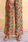 Buy_Gulabo Jaipur_Green Muslin Printed Floral Notched Pant Set _Online_at_Aza_Fashions