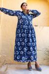 Gulabo Jaipur_Blue Cotton Zola Floral Pattern Dress_Online_at_Aza_Fashions