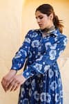 Shop_Gulabo Jaipur_Blue Cotton Zola Floral Pattern Dress_Online_at_Aza_Fashions