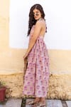 Gulabo Jaipur_Pink Cotton Coco Floral Print Sleeveless Dress_Online_at_Aza_Fashions