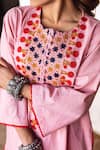Buy_Gulabo Jaipur_Peach Cotton Embroidery Round Neck Arzu Kurta And Pant Set _Online_at_Aza_Fashions