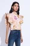 Aroop Shop India_Multi Color Organic Cotton Printed Daphne Turtle Valentina Top For Women_Online_at_Aza_Fashions