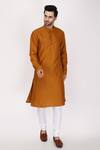 Manish Nagdeo_Yellow Cotton Silk Floral Printed Bundi And Kurta Set _Online_at_Aza_Fashions