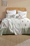 Shop_Houmn_Green Cotton Printed Conifer Block Queen Bedsheet Set_at_Aza_Fashions