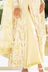 Manish Malhotra_Beige Net Embroidered Jacket Kurta Set_Online_at_Aza_Fashions