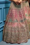 Shop_Angad Singh_Pink Net Interlining Satin Embroidered Cape And Lehenga Set _Online_at_Aza_Fashions