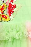 Shop_Lil Angels_Green Net Fringe, Applique Dress _Online_at_Aza_Fashions