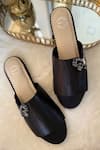 Modanta Footwear_Black Embroidery Butterfly Patch Flats _Online_at_Aza_Fashions