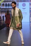 Shop_Soniya G_Green Silk Blend Foil Jacket Kurta Set _Online_at_Aza_Fashions