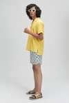 Terra Luna_Yellow 100% Organic Handloom Cotton Plain Palawan Camp Collar Shirt _Online_at_Aza_Fashions