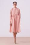 Shop_The Summer House_Cream Organic Cotton Poplin Alisa Checkered Print Dress_Online_at_Aza_Fashions