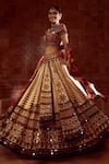 Buy_Tarun Tahiliani_Multi Color Lehenga-silk Dupion Embroidered Tribal Patchwork Kalidar Bridal Set _at_Aza_Fashions