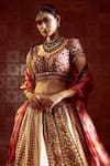 Tarun Tahiliani_Multi Color Lehenga-silk Dupion Embroidered Tribal Patchwork Kalidar Bridal Set _Online_at_Aza_Fashions