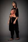 Buy_RI.Ritu Kumar_Black Top Shell 40% Silk 60% Viscose Lining And Dhoti Pant 100% Tie-up & Set _Online_at_Aza_Fashions