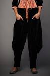 RI.Ritu Kumar_Black Top Shell 40% Silk 60% Viscose Lining And Dhoti Pant 100% Tie-up & Set _at_Aza_Fashions