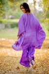 Shop_Dyelogue_Purple Gajji Silk Bandhani Kurta And Palazzo Set _at_Aza_Fashions