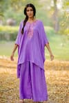 Buy_Dyelogue_Purple Gajji Silk Bandhani Kurta And Palazzo Set _Online_at_Aza_Fashions