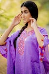 Shop_Dyelogue_Purple Gajji Silk Bandhani Kurta And Palazzo Set _Online_at_Aza_Fashions