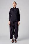 Buy_Rajesh Pratap Singh_Black Cotton Plain Baori Pant  _at_Aza_Fashions