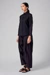 Buy_Rajesh Pratap Singh_Black Cotton Plain Baori Pant  _Online_at_Aza_Fashions