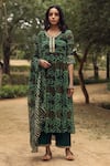 Buy Gulabo Jaipur Green Kurta, Pant And Dupatta Georgette Round Bandhani Print Anarkali Set at Aza Fashions Buy_Gulabo Jaipur_Green Kurta, Pant And Dupatta Georgette Round Bandhani Print Anarkali Set _at_Aza_Fashions