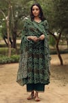 Gulabo Jaipur Green Kurta, Pant And Dupatta Georgette Round Bandhani Print Anarkali Set Online at Aza Fashions Gulabo Jaipur_Green Kurta, Pant And Dupatta Georgette Round Bandhani Print Anarkali Set _Online_at_Aza_Fashions