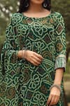 Gulabo Jaipur Green Kurta, Pant And Dupatta Georgette, Slip Round Bandhani Print Set at Aza Fashions Gulabo Jaipur_Green Kurta, Pant And Dupatta Georgette, Slip Round Bandhani Print Set _at_Aza_Fashions