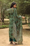 Shop Gulabo Jaipur Green Kurta, Pant And Dupatta Georgette, Slip Round Bandhani Print Set at Aza Fashions Shop_Gulabo Jaipur_Green Kurta, Pant And Dupatta Georgette, Slip Round Bandhani Print Set _at_Aza_Fashions