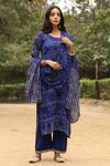 Buy_Gulabo Jaipur_Blue Kurta Round Bandhani Print Set _Online_at_Aza_Fashions